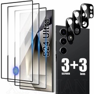 6 in 1 Compatible For Samsung Galaxy S24 Ultra Plus - Anti-scratch Phone Screen Protector - Black Pr