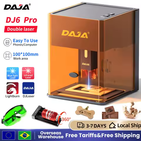 DAJA DJ6 Pro Laser Engraver Portable Safety Cover Cut Business Engraving Machine for Metal Stainless
