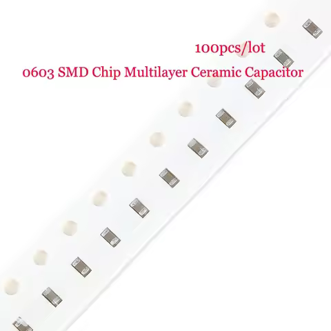 100pcs 0603 SMD Chip Multilayer Ceramic Capacitor 0.5pF 1pF 30pF 47pF 100pF 150pF 1nF 10nF 100nF 0.1