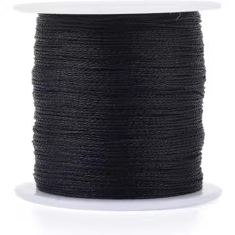 0.4mm Polyester Metallic Thread Black 6-Ply 54.68 Yards for Bracelets Making and Embroidery