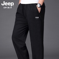 JEEP SPIRIT กางเกงสำหรับผู้ชายใหม่กีฬาสบายๆหลวมกางเกงกางเกงขายาวสีดำจัดส่งฟรี