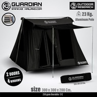 เต็นท์ K2 Guardian Glamping ขนาด10x10 เสาโครงอลูมิเนียม 280 GSM Durable T/C ประตู2 ด้าน ออนนิ่งหน้าห