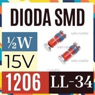 15v Zener Diode 0.5w 1206 Diode 15 v 15v 15 15 v 1/2W 1/2 0.5 0.5 w SMD