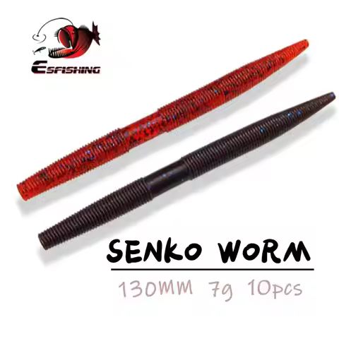 ESFISHING Soft Bait Fishing Senko Worm 135mm 10pcs Stick Worm Baits Leurre Souple Wobblers For All F