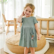 Mooi Dress Girls Rib Pocket Dress