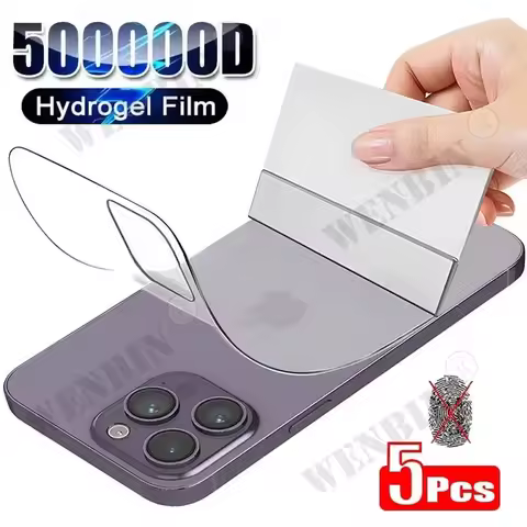 5Pcs Hydrogel Film For iPhone 16 15 14 13 12 11 Pro Max Plus Screen Protector For iPhone SE 8 7 Plus