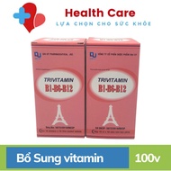 Trivitamin 3B B1- B6 - B12 hộp 100 viên nén - Bổ sung vitamin B1- B6 - B12