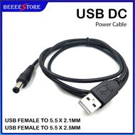 USB TO DC 5V CABLE USB (FEMALE) TO 2.1MM OR 2.5MM X 5.5MM CABLE 1 METER USB TO DC JACK CABLE