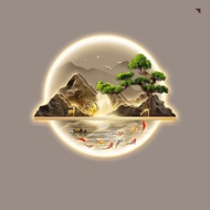 งานฝีมือ LED ภาพวิถีน้ำไหลมาหาความเจริญรุ่งเรือง ภาพวาดสันทอน ภาพตกแต่งผนังรูปภูเขา ภาพสีน้ำมัน งานฝ