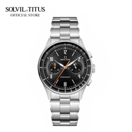 Solvil et Titus Modernist Chronograph Quartz in Black Dial and Stainless Steel Bracelet Men Watch W0