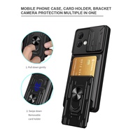 For Motorola G84 5G Case Ring Holder Armor Shockproof Split Back Card Coque for Moto G84 5G Slide Le