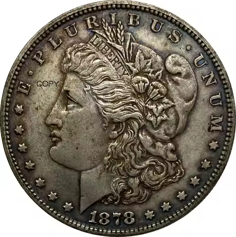 United States 1878 Morgan One Dollar US Coin Cupronickel Plated Silver Morgan Silver Dollor Coins