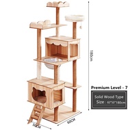 180cm Premium pine wood Cat Tree House Cat Condo Bed Scratcher House Cat Tower Hammock Cat Climbing Cat Tree House