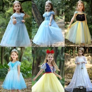 [WFRV]Frozen Dress Fancy Girl Princess Dress Jasmine Cinderella Elsa Anna Cosplay Party Costumes Kids Children Halloween Dress Carnival Dress For Girls