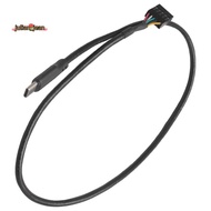 1Pcs USB 9Pin to USB Type C Cable for Computer Motherboard to USBC Secondary Screen PC LCD Screen 9P