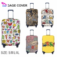 Keith Haring Luggage Cover Travel Suitcase Luggage Cover Elastic Thickening Waterproor Luggage Cover