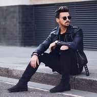 For Ramones AJ Men'S Leather Jacket Bigsize/Size S M L XL 2XL 3XL