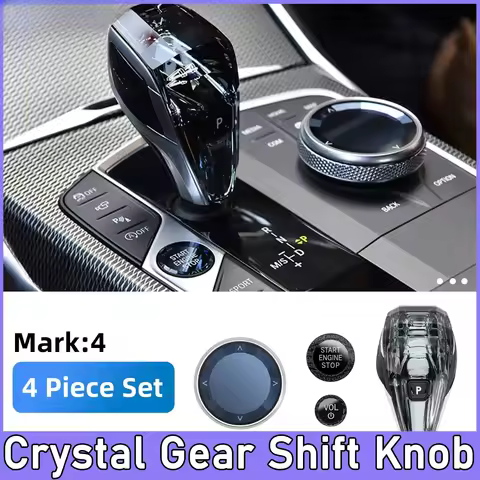 Crystal Shift Knob 4-Piece Set For BMW X3/X5/X6 3/4/7 Series G20 G21 G28 G12 X6 G06 X7 G07 Ix3 G08 C