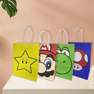 1PCS Cartoon Mario Paper Bag 21X15X8cm Mario Gift Bag for Children's Party Supplies