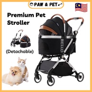 BELLO Detachable Pet Stroller Upgraded Version Carrier Flexible Handhold Outdoor Stroller for Cat & 
