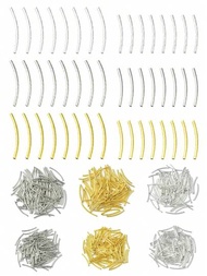 Aproximadamente 100 piezas de cuentas tubulares de latón para hacer joyas DIY, accesorios para hacer pulseras y collares
