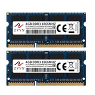 ZVVN 8GB Kit (2x 4GB) DDR3 PC3-14900S 1866MHz 3S4L18C10ZV01 204Pin 1.5V SO-DIMM RAM Laptop Memory Blue