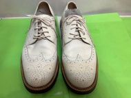 GUCCI 白色真皮皮鞋。綁帶。Oxford Shoes. Wing-tip. Calf Leather 小牛皮。紳士鞋。古馳。工作。飲宴。宴會。型格。時尚。夏日。