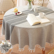 8. Tablecloth Nordic ins Cotton Linen Tablecloth Round Square Small Desk Mat Jacquard Tablecloth ins