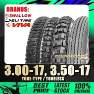 TAYAR 3.00-17, 300-17, 4.00-17, 400-17 VIVA/SWALLOW/DELI TUBELESS/TUBE-TYPE TYRE [TY3XX17]
