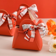 Leather Gift Box Packaging Creative Sugar Box Wedding Candy Bag Quality High-end Portable All-in-one
