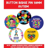BUTTON BADGE SAFETY PIN - AUTISM
