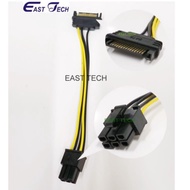 SATA Power cable 15 pin to 6 pin pci-e sata graphics converter adapter