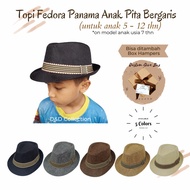 Imported Teenagers' Fedora Hat with Striped Ribbon