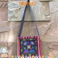 WEY Message Bag, Tassels Hmong Tribal Ethnic Women Shoulder Bag,  Vintage Embroidery Tapestry Thai I