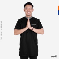 Ereste269 - Baju Koko Pria Dewasa Kurta Lengan Pendek Koko Arys Katun Toyobo Promo Hitam