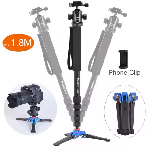 Manbily A-666 Professional Portable Travel DSLR Camera Monopod Tripod Stand KB-0 Ballhead M2 Stand B