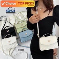 [Local] Korean Style Butterfly Logo Sling Bag with Removable Strap / Beg Tangan Wanita BG889