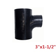 IH HUBLESS CAST IRON TEE 80MM x 40MM , 80MM x 50MM ( 3" x 1-1/2" , 3" x 2")