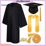 <citydiscount> Academic Uniform V-neck School Top Academic Graduation Gown Set for School Ceremony P