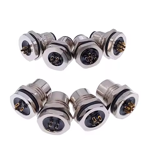 M1216 Front pannel connector 4pin 5pin 8pin M16 mounting hole screw threaded male female M12 waterpr
