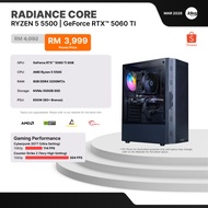 IDEALTECH RADIANCE CORE AMD GAMING PC ( AMD RYZEN 5 / NVIDIA RTX5060 TI 8GB / 8GB RAM / 500GB SSD )