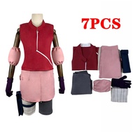 🎉Cosplay🎉  Anime Naruto Shippuden Haruno Sakura Cosplay Costumes Set for Women Halloween Costumes Wi