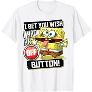 Spongebob SquarePants I Bet You Wish I Had Kids T-Shirt Off Button Tee T-Shirt Fashion Tops for Boys