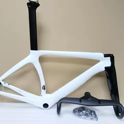 Road Bicycle Carbon Frame with Handlebar, Disc Brake, Champion Team Color, Avaliable Size, 48 cm, 51