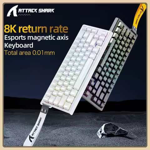 Attack Shark X68 HE 8K Mechanical Keyboard Magnetic Switch 0.01mm RT Accuracy128K Scan Rate VALORANT