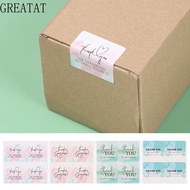 GREATAT 100PCS Thank You Stickers Gift Wrapping Watercolor Pink Blue Package Decoration Gorgeous