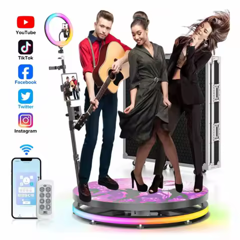 360 Photo Booth Machine Platform APP Control Automatic Slow Motion 360 Video Photo Booth Spinner wit