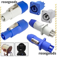 ROSEGOODS1 Powercon Connector, 20A 250V NAC3FCA NAC3FCB AC Male Plug, 20A Aviation Socket Blue White Socket 3 PIN Stage Light LED Power Cable Plug Stage Light LED Screen