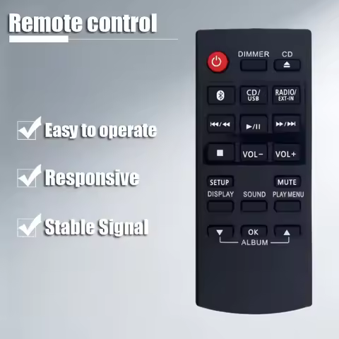 Allimity N2QAYB000984 Replacement Remote Replacement for Panasonic CD Stereo System N2QAYB000944 SA-