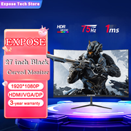 Expose Gaming Monitor 27 Inch curved Pc Black Monitor Desktop computer 27 inch 75HZ IPS white Monitor